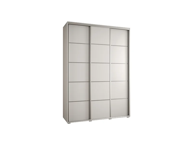 ARMOIRE DAVOS 4 À PORTES COULISSANTES 235,2/180/45 3 portes (Blanc/Blanc/Argent)