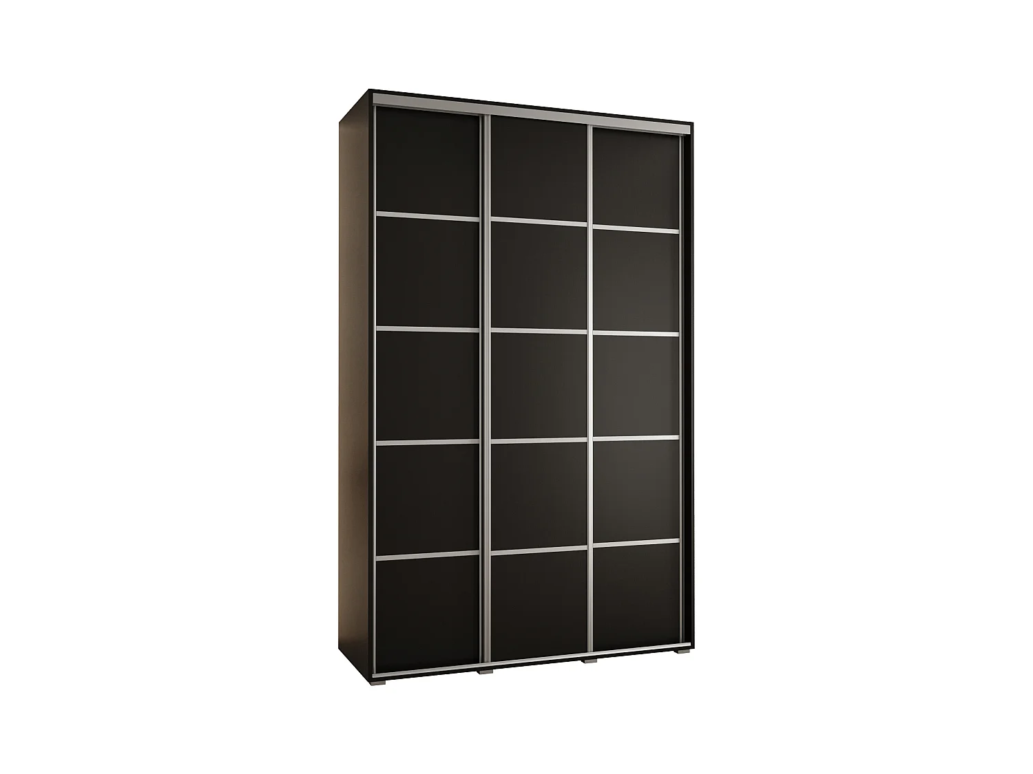 SCHWEBETÜRENSCHRANK DAVOS 4 235,2/170/45 3-türig (Schwarz/Schwarz/Silber)