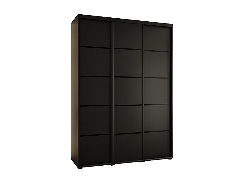 SCHWEBETÜRENSCHRANK DAVOS 4 235,2/180/60 3-türig (Schwarz/Schwarz/Schwarz)