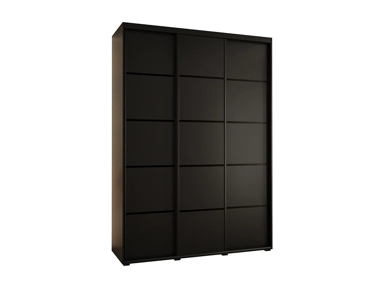 ARMOIRE DAVOS 4 À PORTES COULISSANTES 235,2/180/60 3 portes (Noir/Noir/Noir)