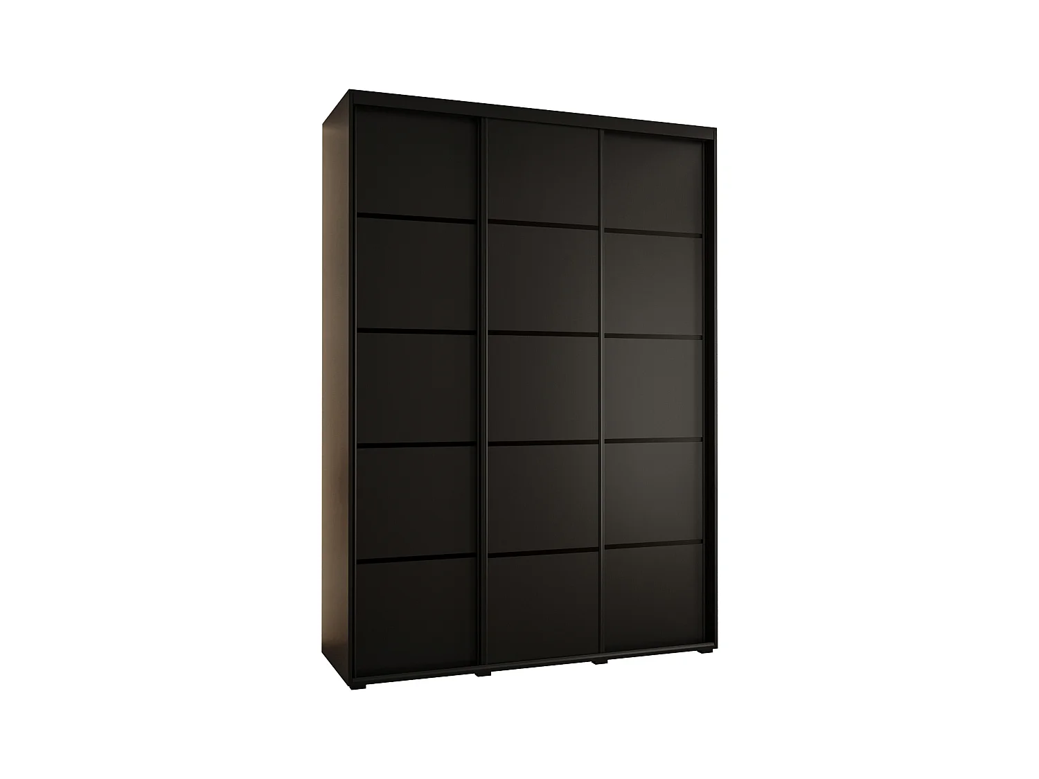 ARMOIRE DAVOS 4 À PORTES COULISSANTES 235,2/180/60 3 portes (Noir/Noir/Noir)