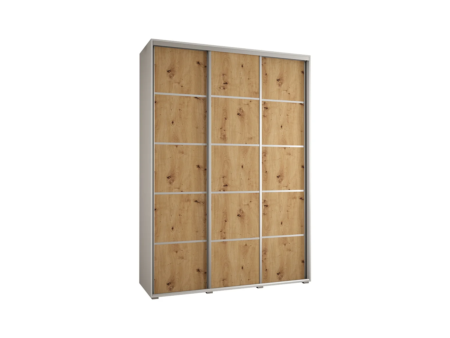 SCHWEBETÜRENSCHRANK DAVOS 4 235,2/180/45 3-türig (Weiß/Artisan/Silber)