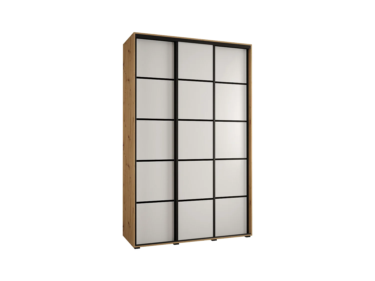 SCHWEBETÜRENSCHRANK DAVOS 4 235,2/170/60 3-türig (Artisan/Weiß/Schwarz)
