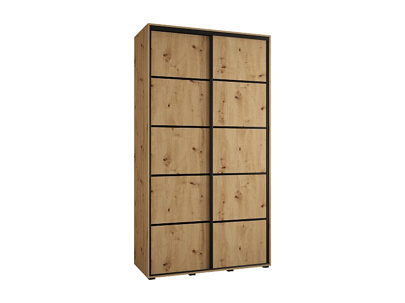 ARMOIRE DAVOS 4 À PORTES COULISSANTES 235,2/140/45 2 portes (Artisan/Artisan/Noir)