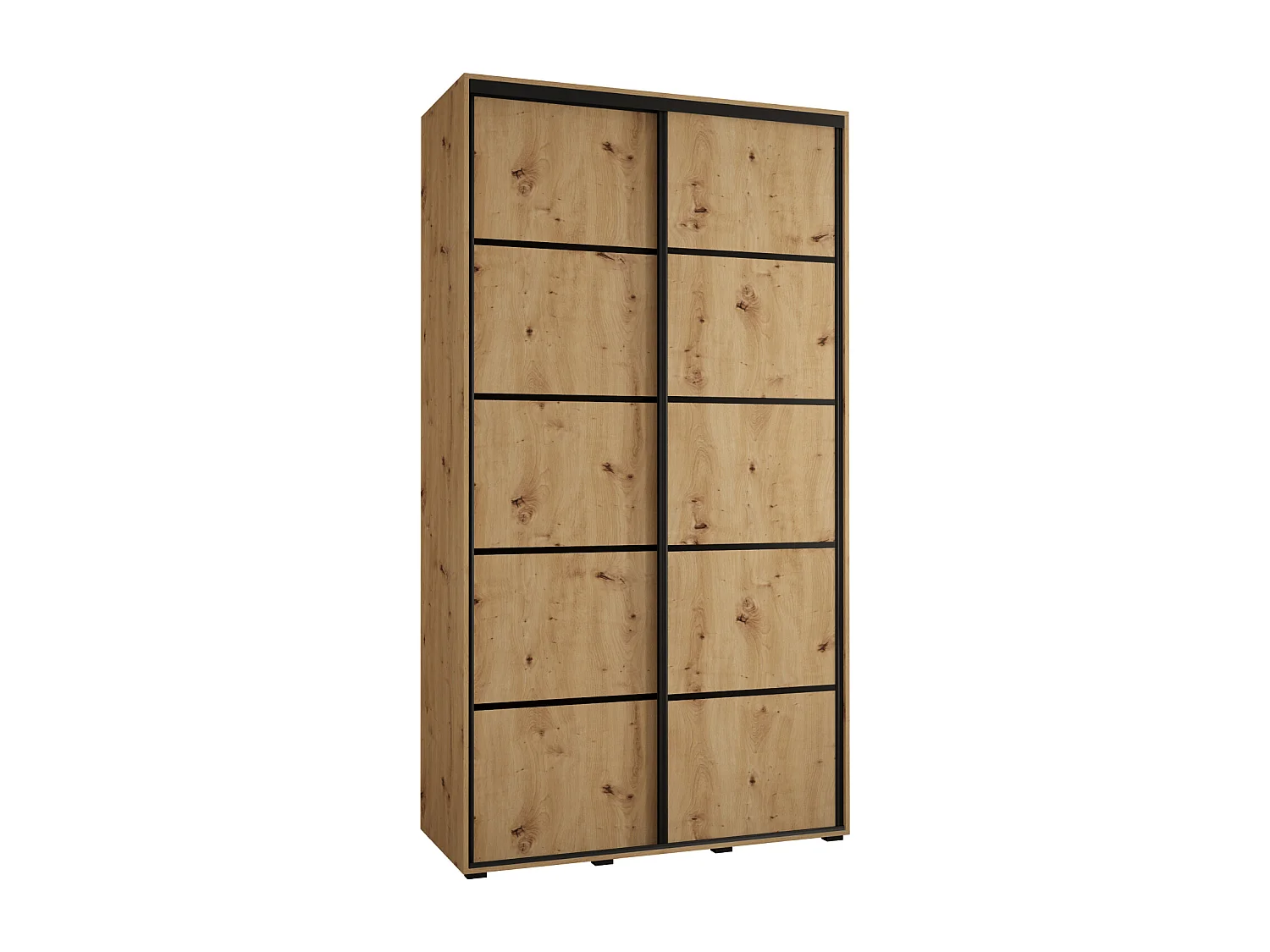 SCHWEBETÜRENSCHRANK DAVOS 4 235,2/140/45 2-türig (Artisan/Artisan/Schwarz)