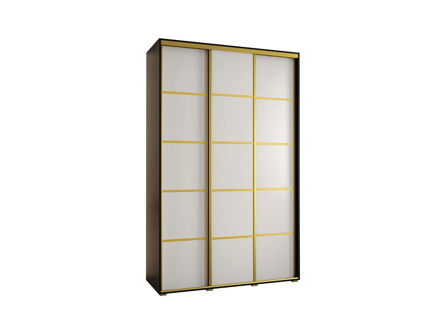 SCHWEBETÜRENSCHRANK DAVOS 4 235,2/150/45 3-türig (Schwarz/Weiß/Silber)