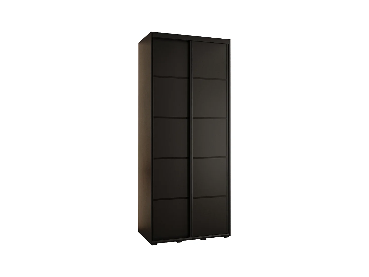 SCHWEBETÜRENSCHRANK DAVOS 4 235,2/100/60 2-türig (Schwarz/Schwarz/Schwarz)