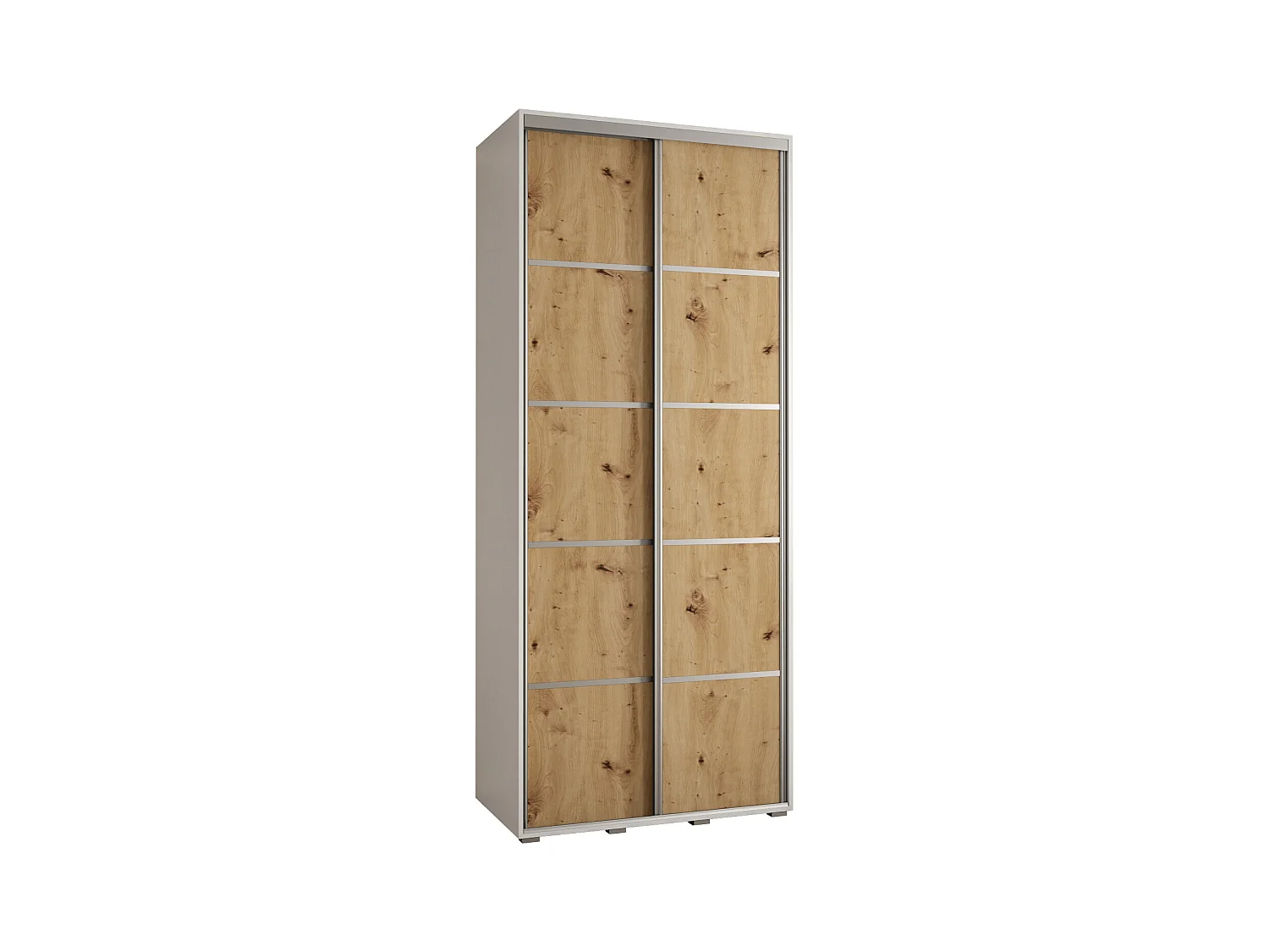 SCHWEBETÜRENSCHRANK DAVOS 4 235,2/120/45 2-türig (Weiß/Artisan/Silber)