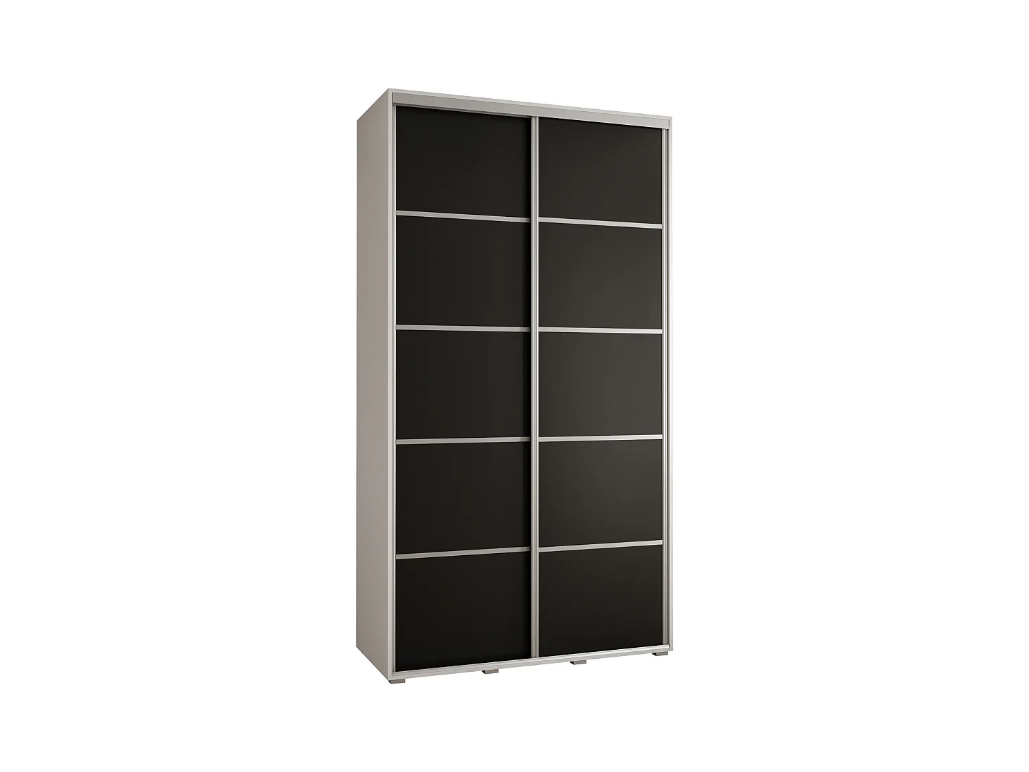 SCHWEBETÜRENSCHRANK DAVOS 4 235,2/140/60 2-türig (Weiß/Schwarz/Silber)