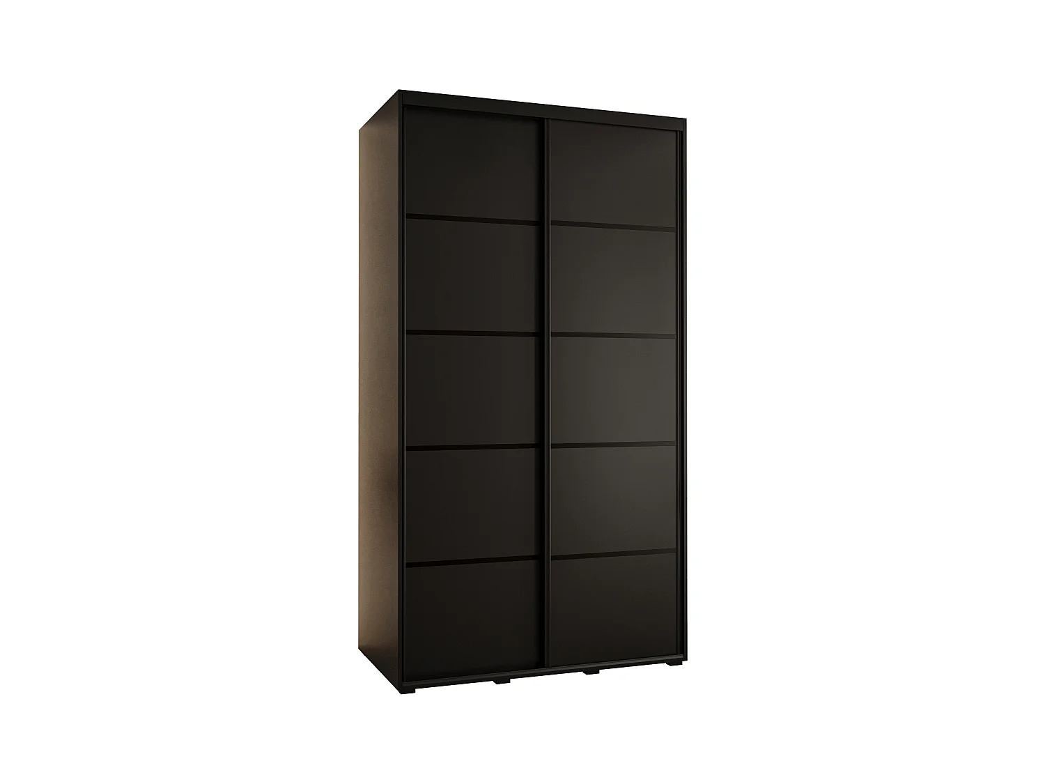 ARMOIRE DAVOS 4 À PORTES COULISSANTES 235,2/140/60 2 portes (Noir/Noir/Noir)