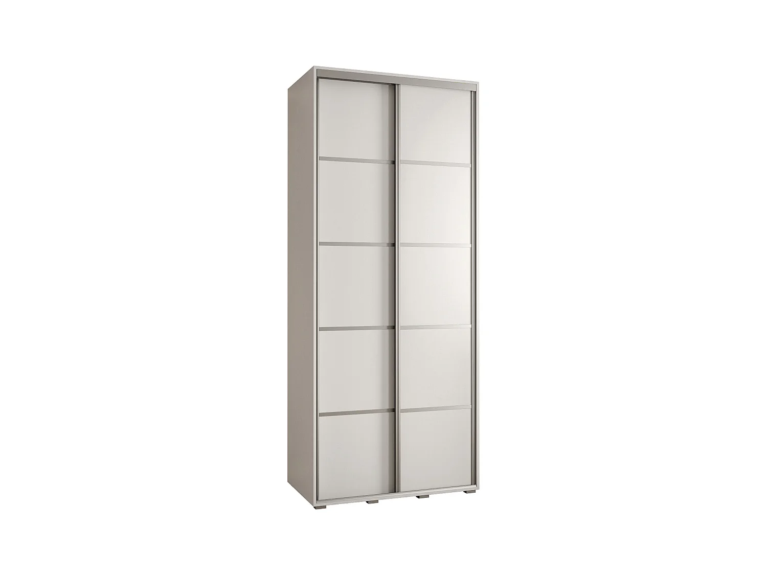 ARMOIRE DAVOS 4 À PORTES COULISSANTES 235,2/120/45 2 portes (Blanc/Blanc/Argent)