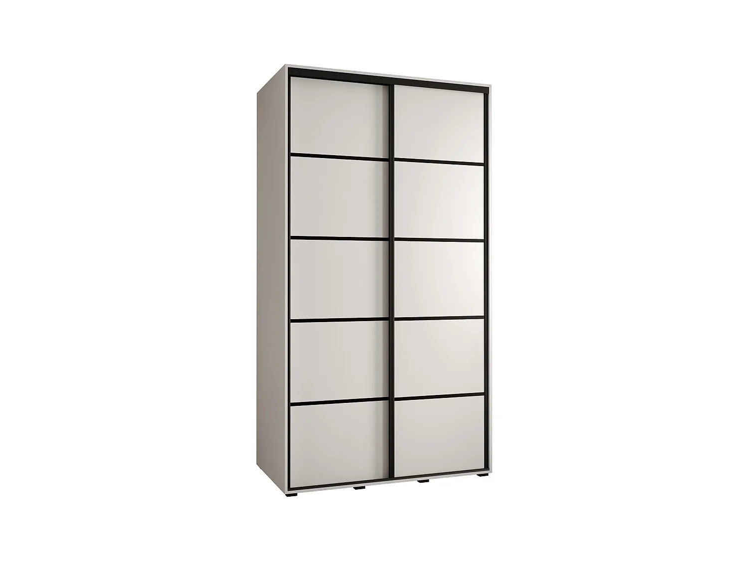 ARMOIRE DAVOS 4 À PORTES COULISSANTES 235,2/130/45 2 portes (Blanc/Blanc/Noir)