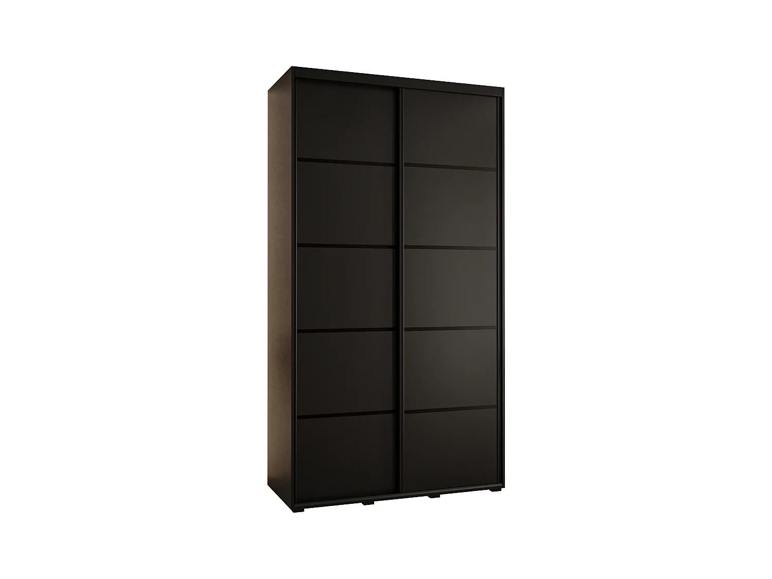 ARMOIRE DAVOS 4 À PORTES COULISSANTES 235,2/130/45 2 portes (Noir/Noir/Noir)