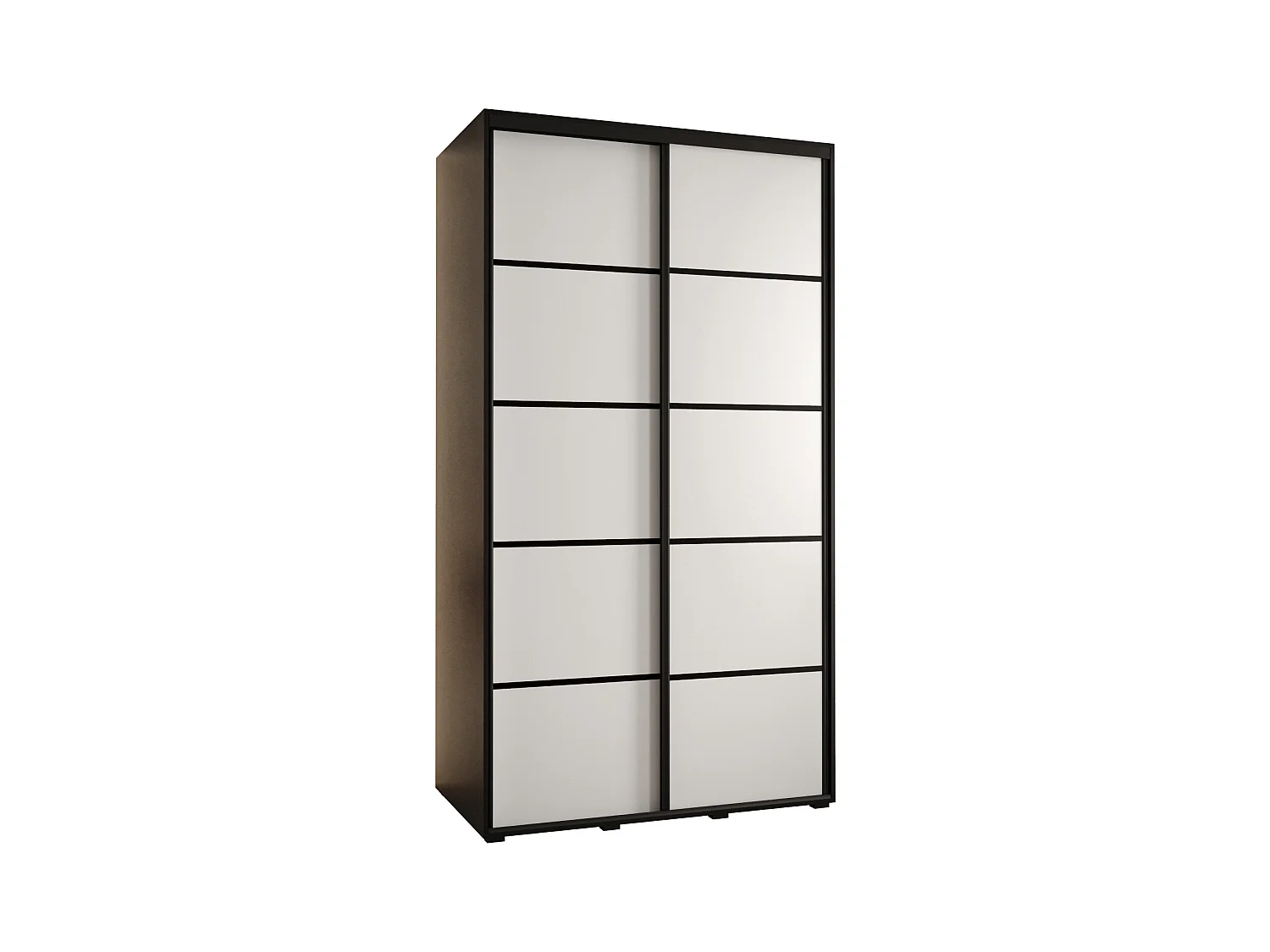 ARMOIRE DAVOS 4 À PORTES COULISSANTES 235,2/140/60 2 portes (Noir/Blanc/Noir)