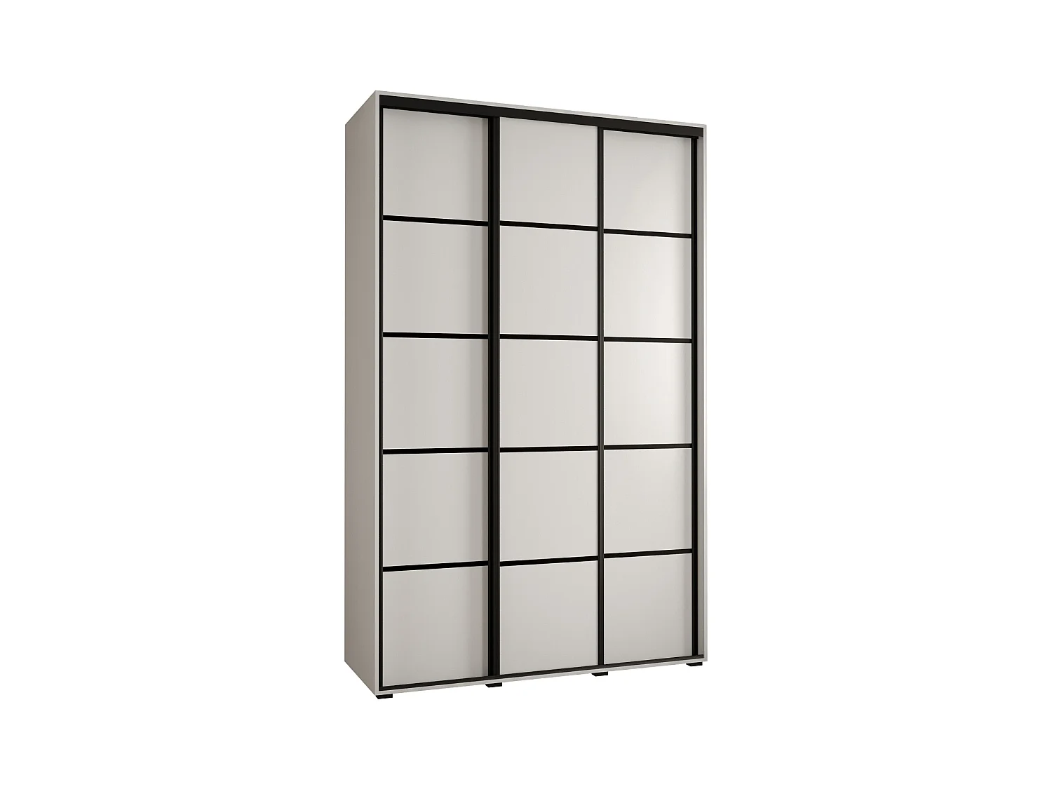 SCHWEBETÜRENSCHRANK DAVOS 4 235,2/160/45 3-türig (Weiß/Weiß/Schwarz)