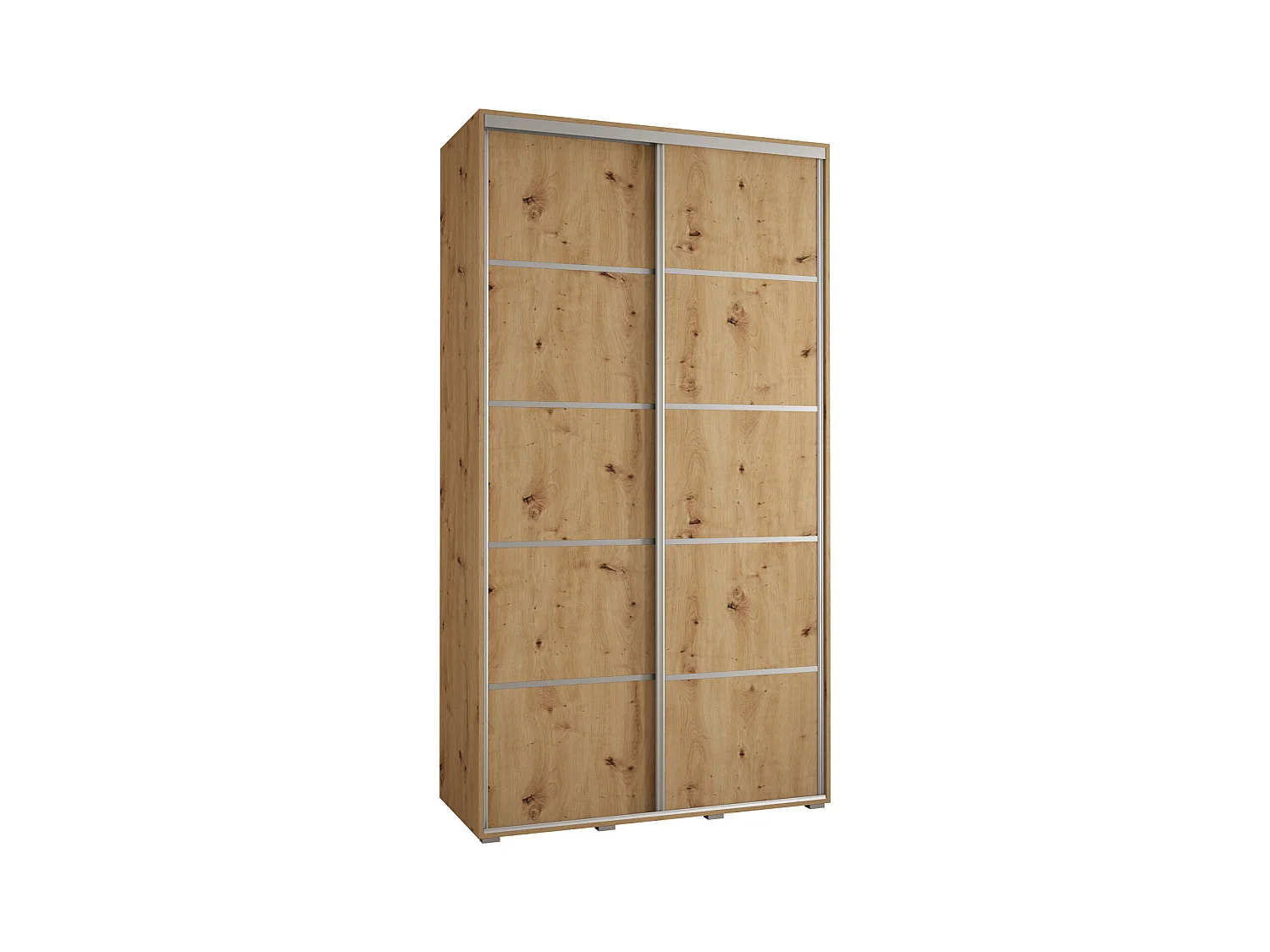 ARMOIRE DAVOS 4 À PORTES COULISSANTES 235,2/130/45 2 portes (Artisan/Artisan/Argent)