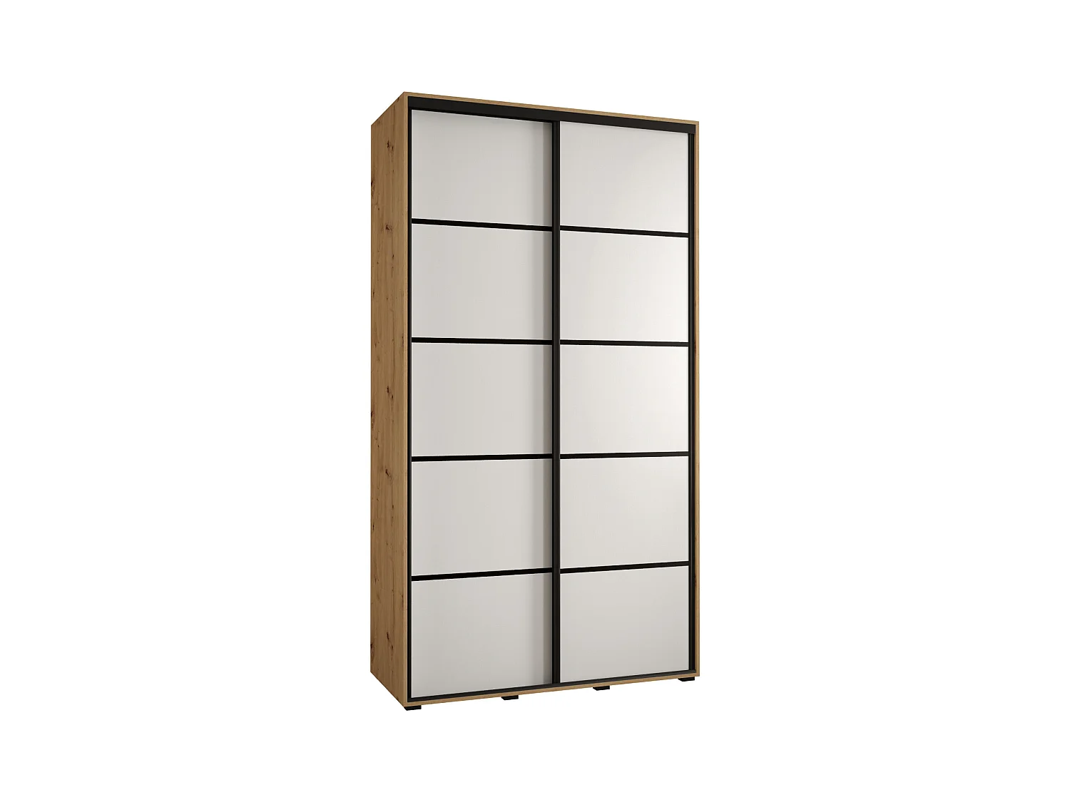 SCHWEBETÜRENSCHRANK DAVOS 4 235,2/140/45 2-türig (Artisan/Weiß/Schwarz)
