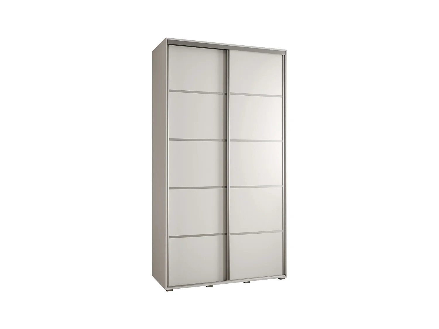 SCHWEBETÜRENSCHRANK DAVOS 4 235,2/140/60 2-türig (Weiß/Weiß/Silber)