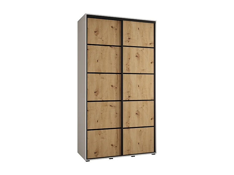 ARMOIRE DAVOS 4 À PORTES COULISSANTES 235,2/130/60 2 portes (Blanc/Artisan/Noir)