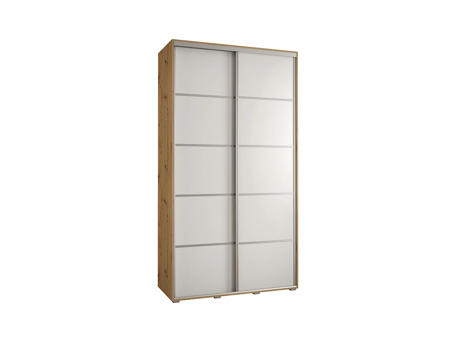 SCHWEBETÜRENSCHRANK DAVOS 4 235,2/140/60 2-türig (Artisan/Weiß/Silber)