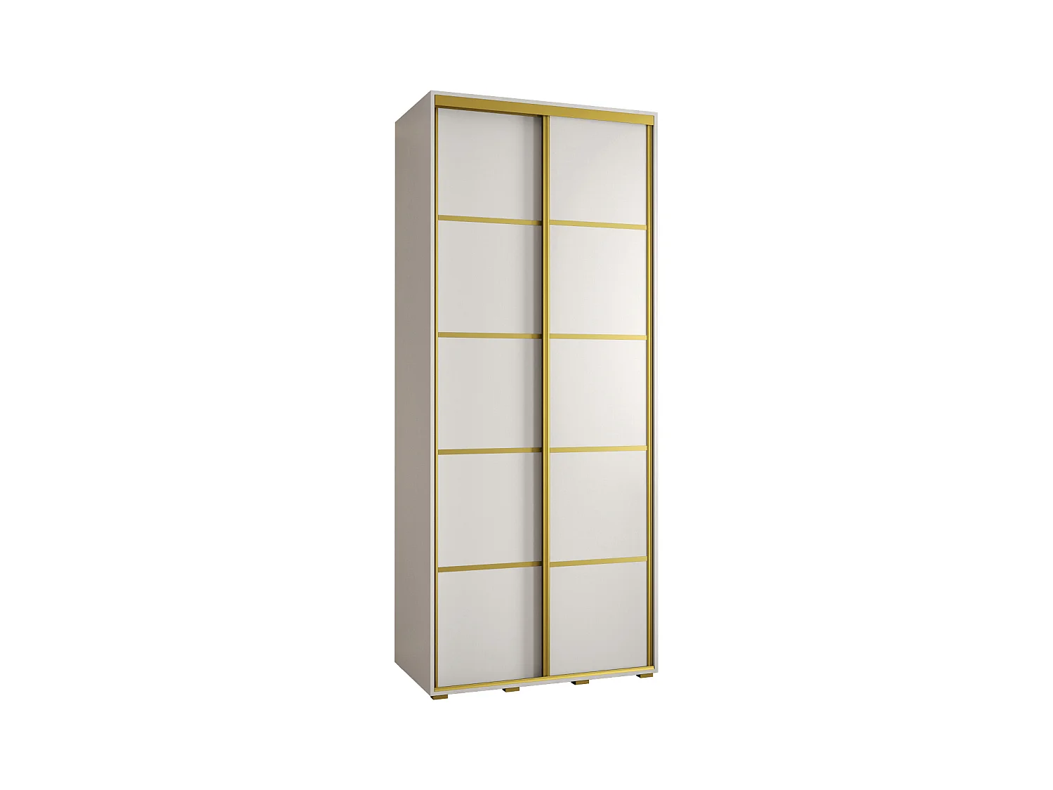 SCHWEBETÜRENSCHRANK DAVOS 4 235,2/100/60 2-türig (Weiß/Weiß/Gold)