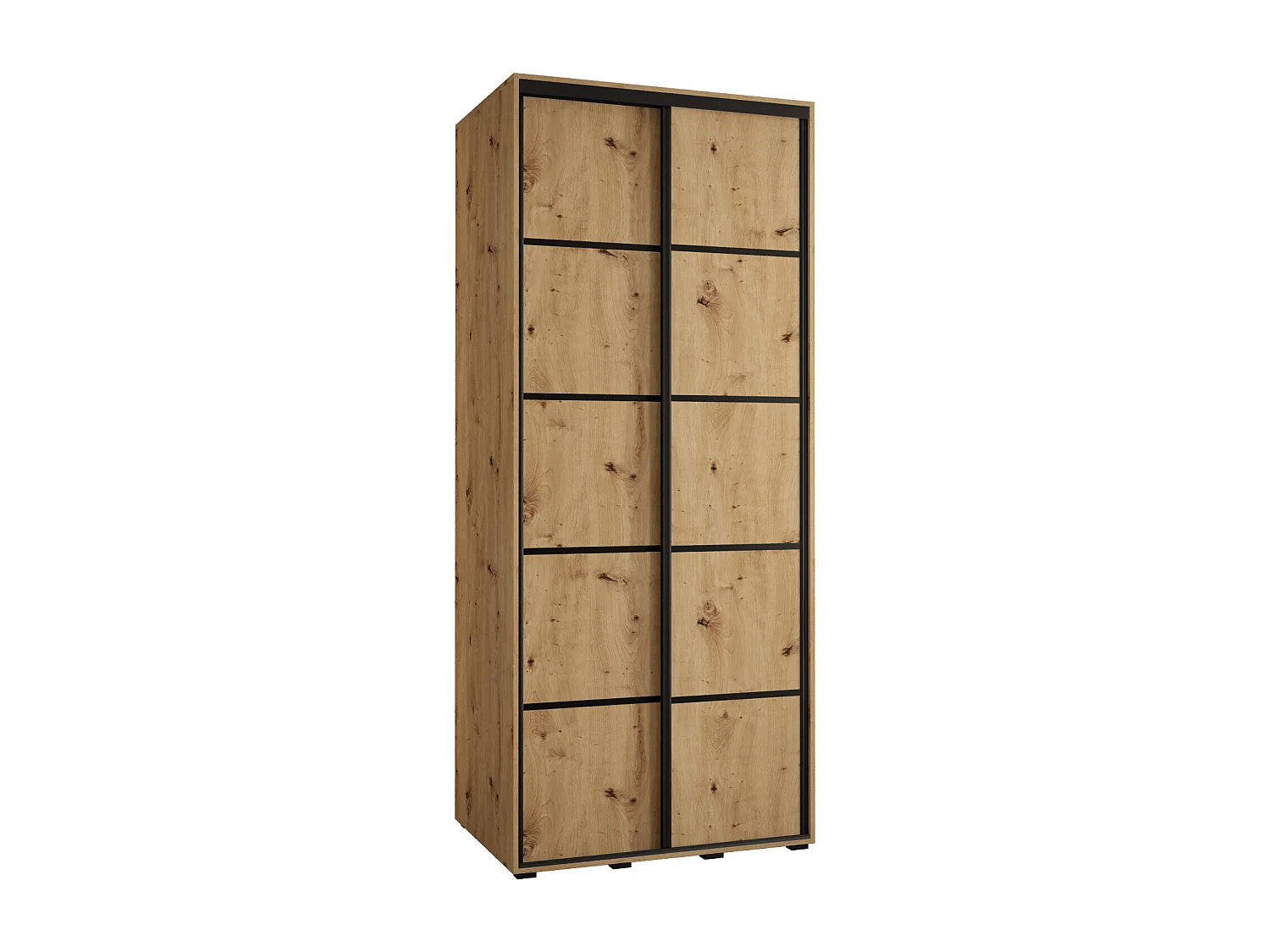 ARMADIO DAVOS 4 AD ANTE SCORREVOLI 235,2/110/60 2 porte (Artisan/Artisan/Nero)