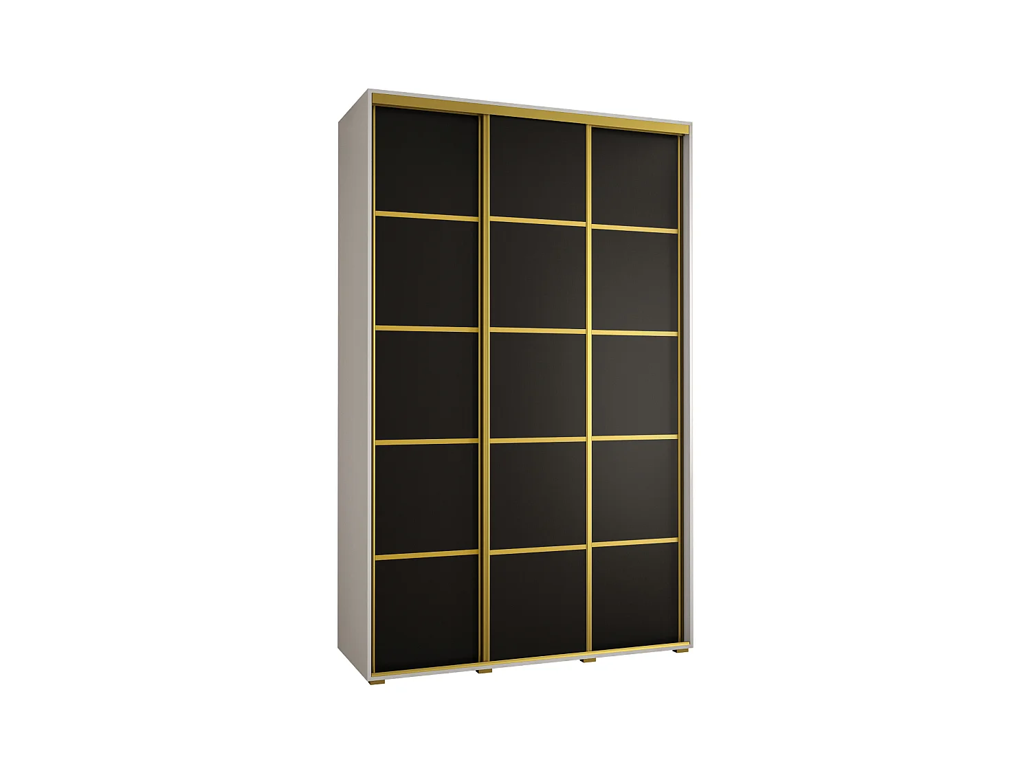 ARMARIO DAVOS 4 DE PUERTAS CORREDERAS 235,2/150/60 3 puertas (Blanco/Negro/Plata)