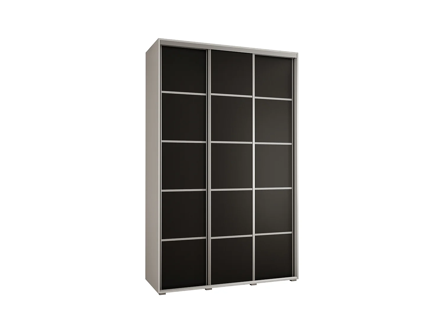 SCHWEBETÜRENSCHRANK DAVOS 4 235,2/150/45 3-türig (Weiß/Schwarz/Schwarz)