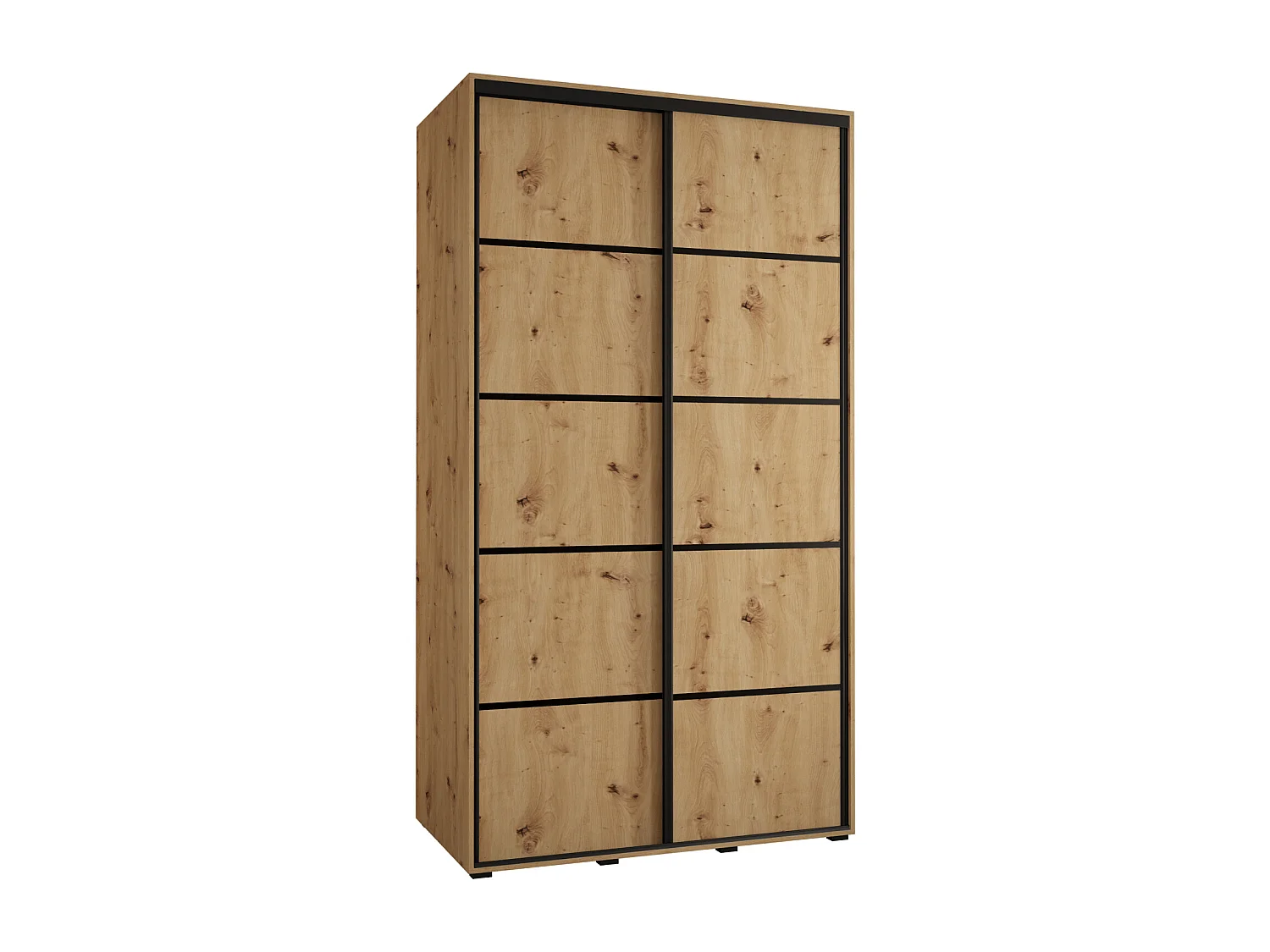 ARMADIO DAVOS 4 AD ANTE SCORREVOLI 235,2/130/60 2 porte (Artisan/Artisan/Nero)