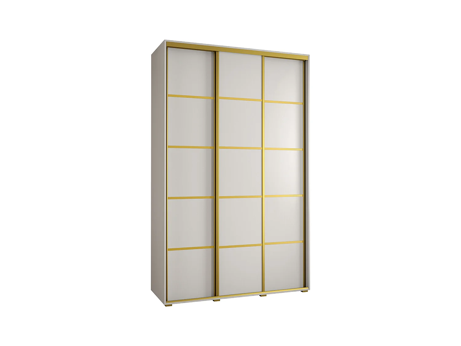 SCHWEBETÜRENSCHRANK DAVOS 4 235,2/150/60 3-türig (Weiß/Weiß/Silber)