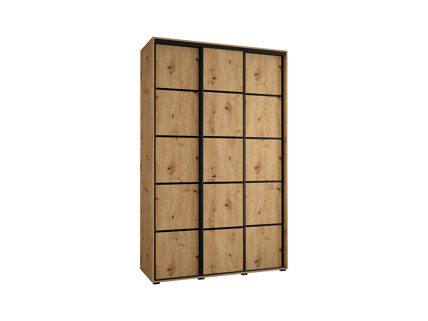SCHWEBETÜRENSCHRANK DAVOS 4 235,2/150/45 3-türig (Schwarz/Schwarz/Gold)