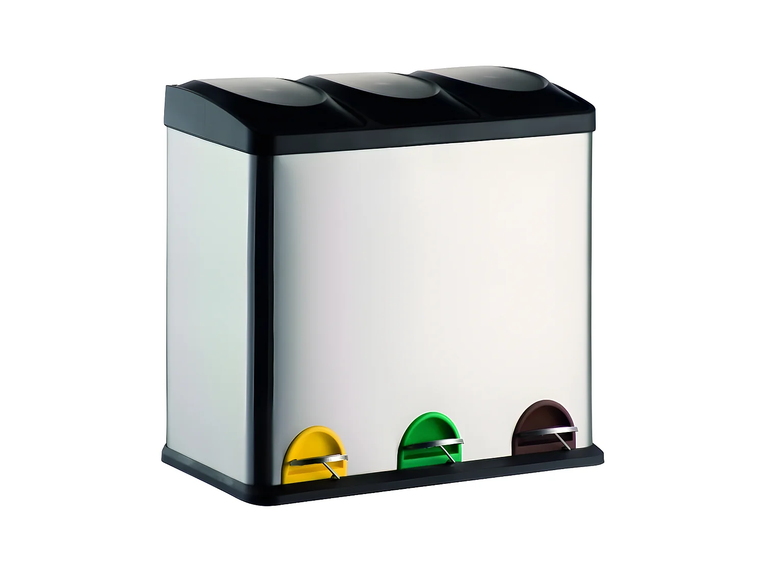 Poubelle à  pédale Tri sélectif Inox 3x20L MSV
