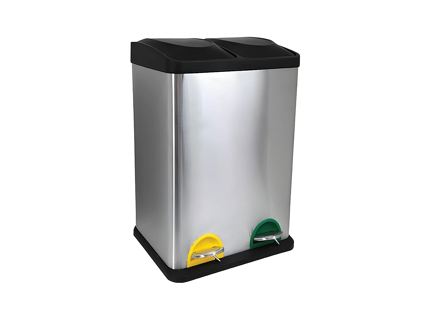 Poubelle à  pédale Tri Sélectif Inox 2x20L Brossé MSV