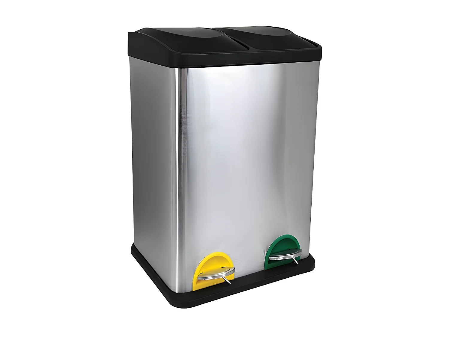 Poubelle à  pédale Tri Sélectif Inox 2x20L Brossé MSV