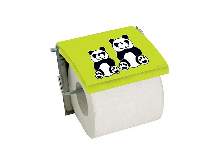 Porte rouleau papier wc Acier Inox PANDA Vert MSV