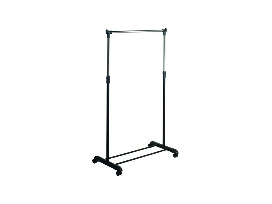 Portant à  vêtements à  roulettes en Inox 101-170cm Noir - Hauteur ajustable MSV