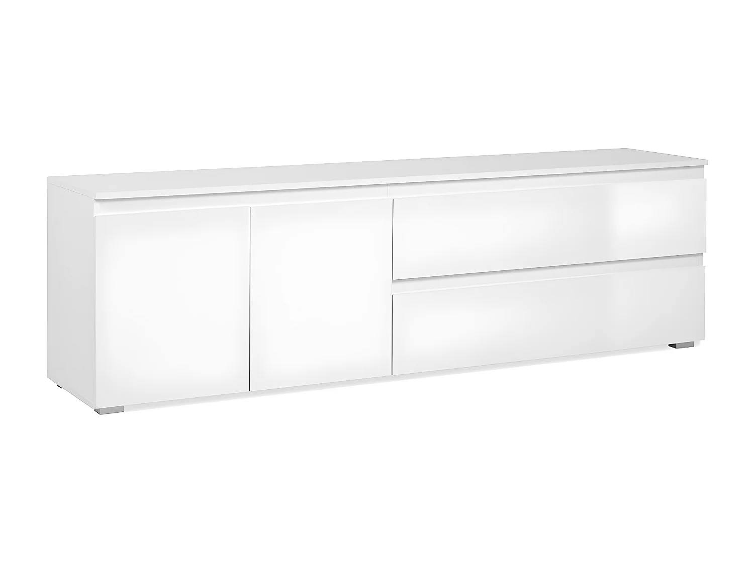 Meuble TV avec 2 portes, 1 étagère et 2 tiroirs L180 cm - PRETORIA