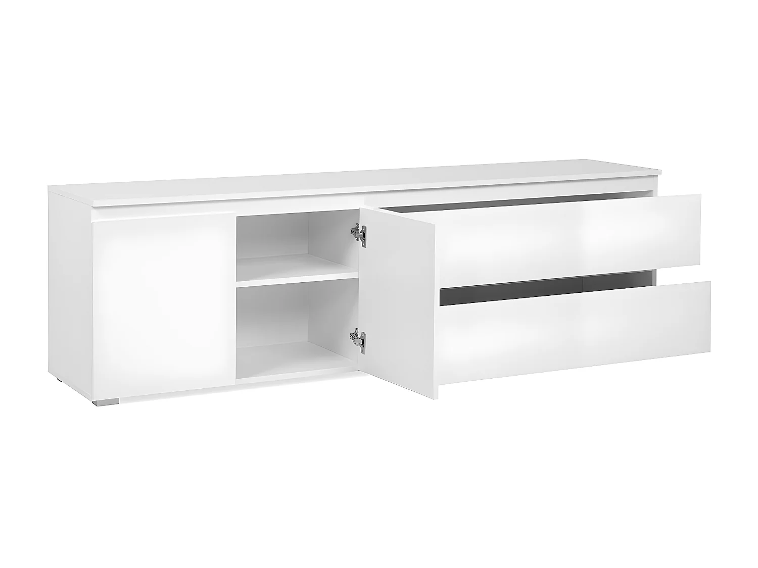 Meuble TV avec 2 portes, 1 étagère et 2 tiroirs L180 cm - PRETORIA