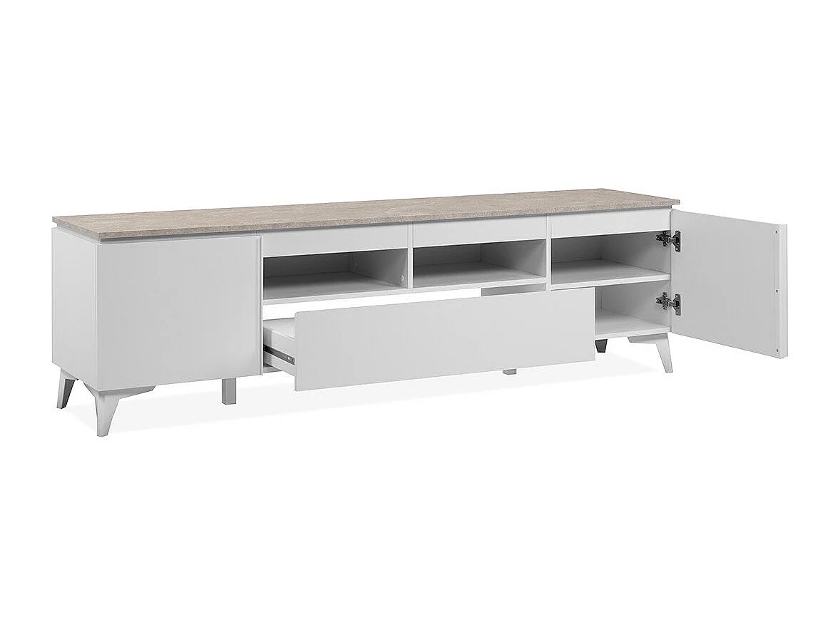 Mueble Tv Bertrix 2 Puertas 1 Cajon 177X51,5X40 Blanco