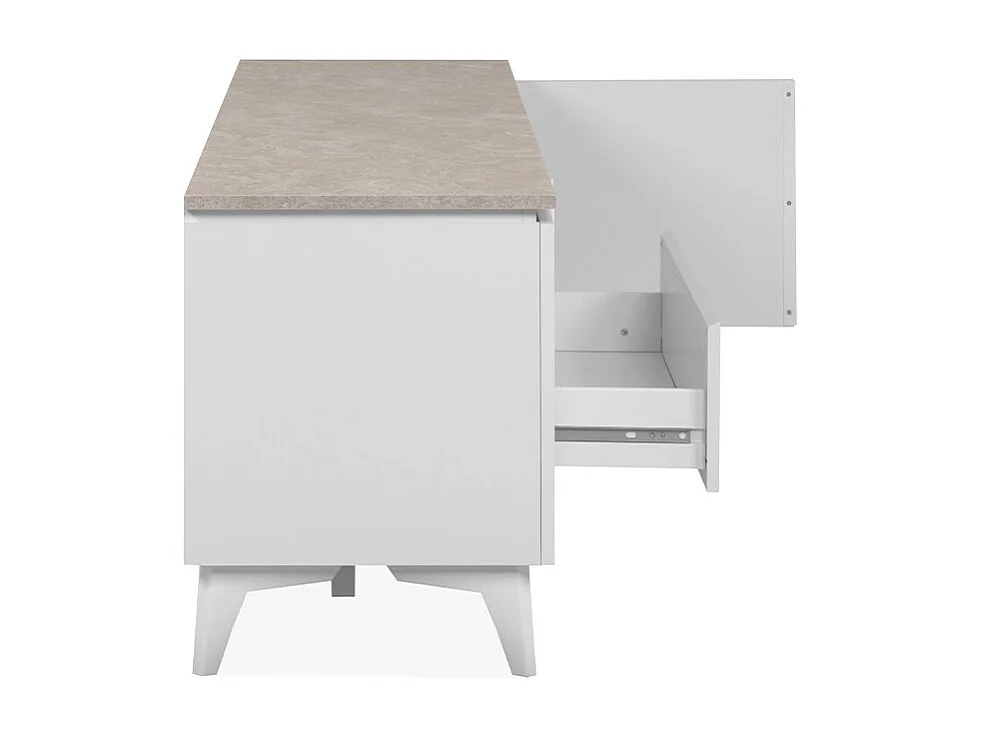 Mueble Tv Bertrix 2 Puertas 1 Cajon 177X51,5X40 Blanco