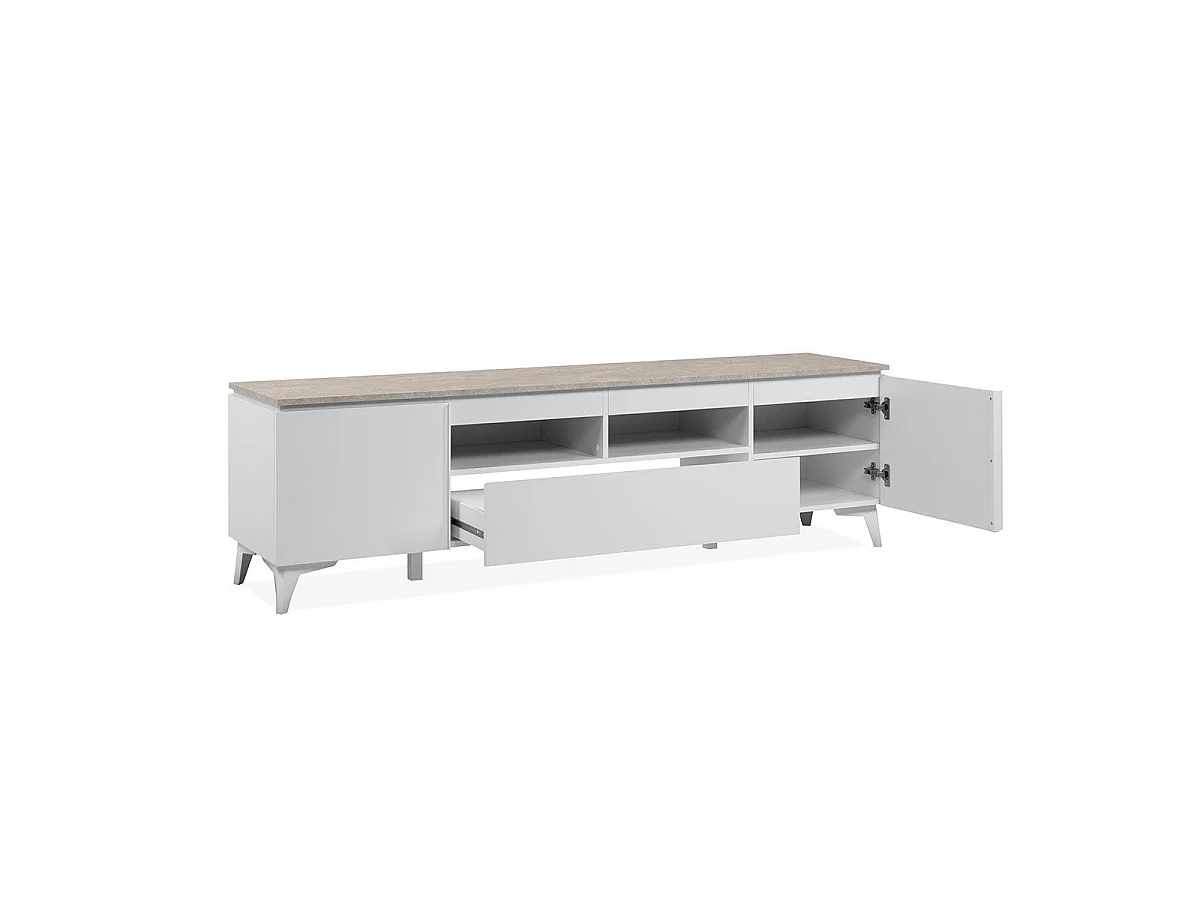 Meuble TV 2 Portes 1 Tiroir L177 cm BERTRIX