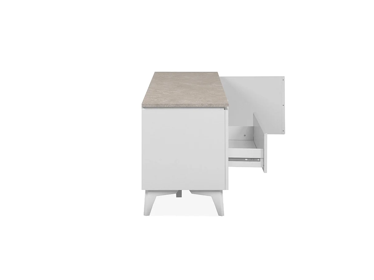 Meuble TV 2 Portes 1 Tiroir L177 cm BERTRIX