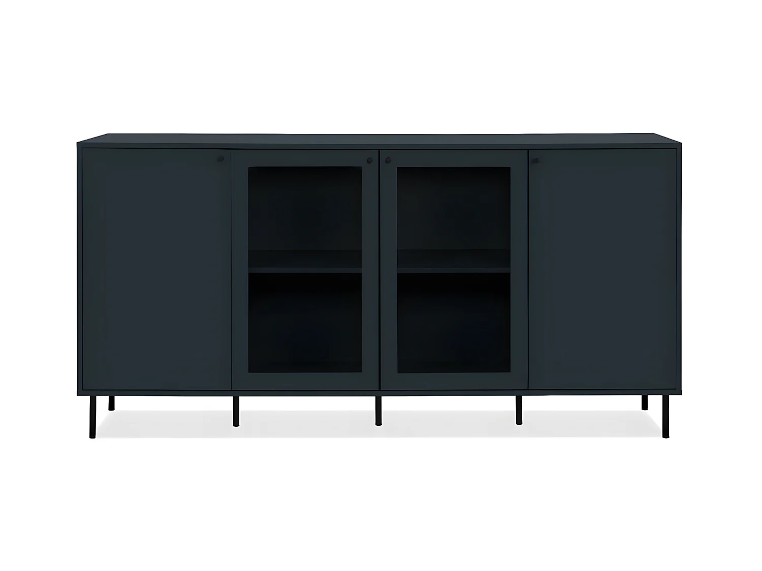 Buffet 4 Porte di cui 2 Vetrate Blu Navy L180 cm - BOGOTA