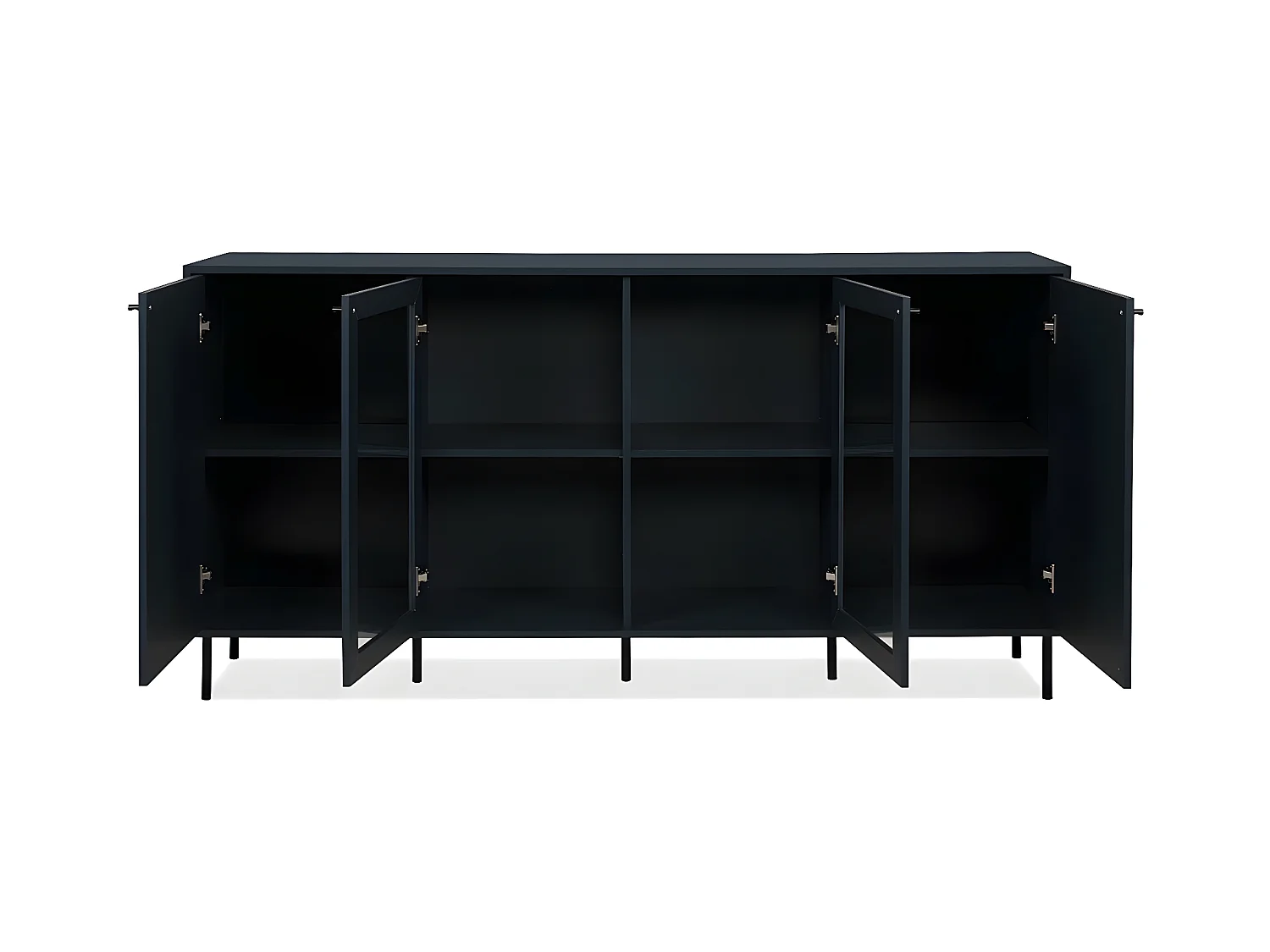 Buffet 4 Porte di cui 2 Vetrate Blu Navy L180 cm - BOGOTA