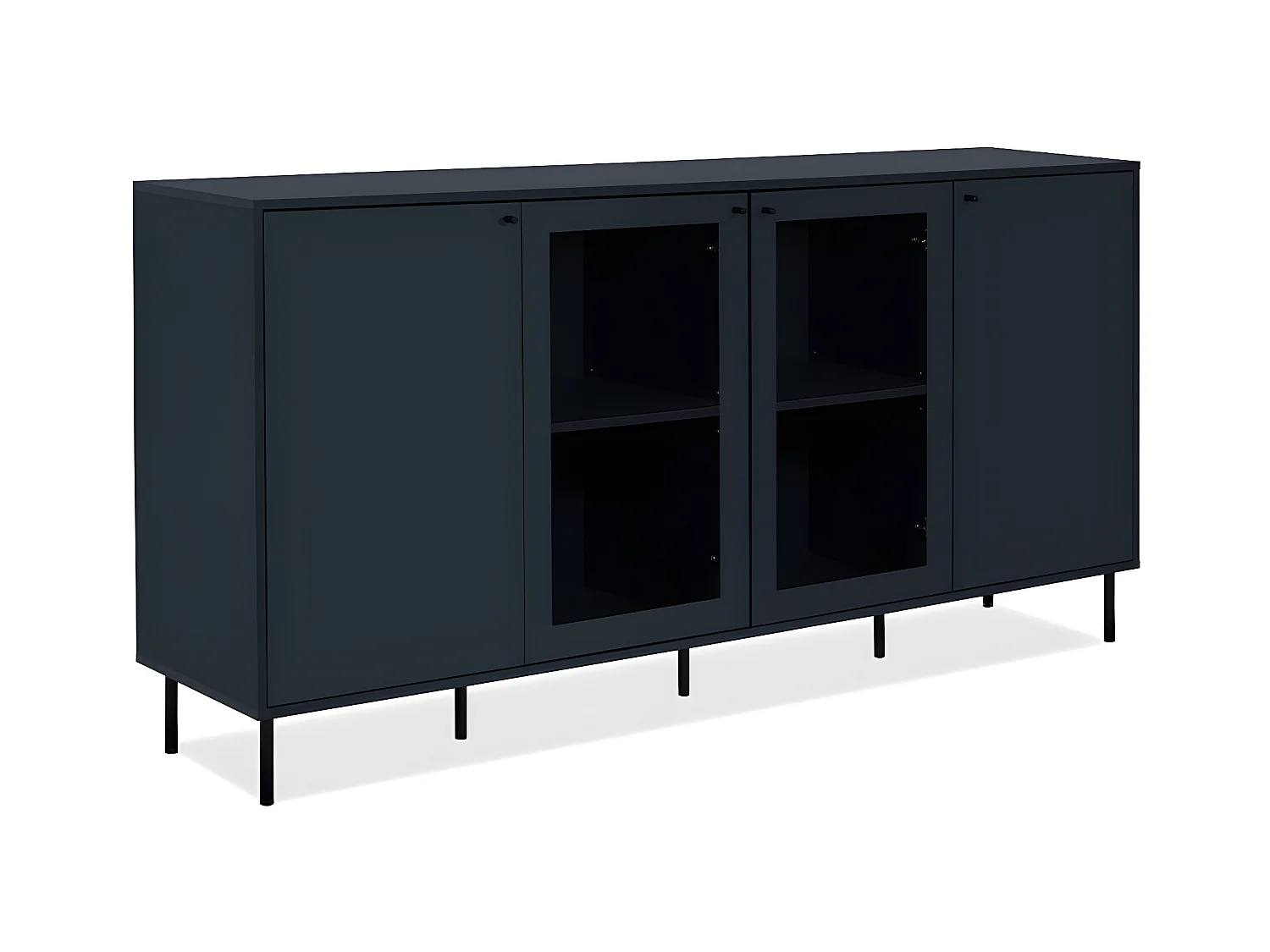 Buffet 4 Porte di cui 2 Vetrate Blu Navy L180 cm - BOGOTA