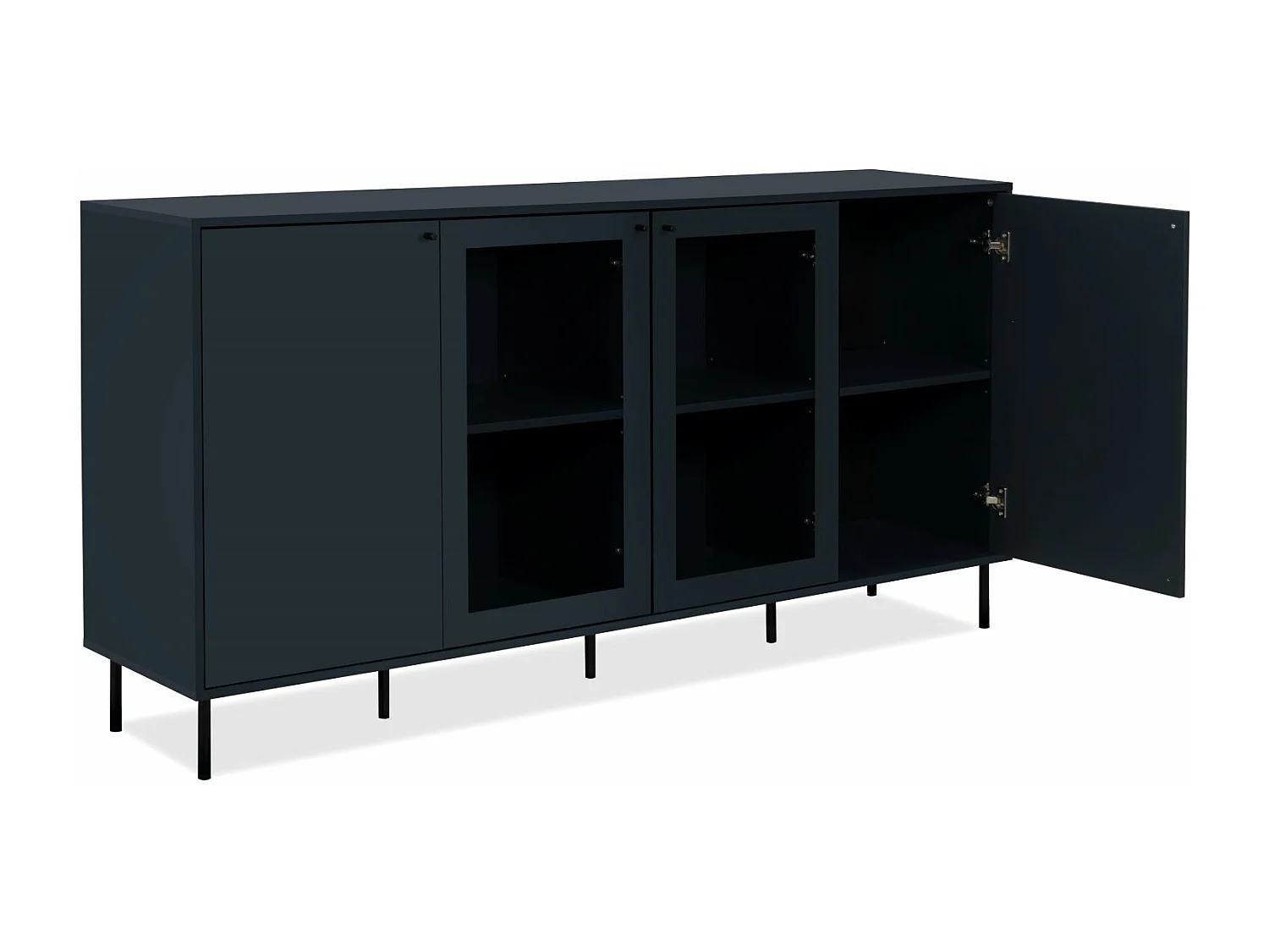 Buffet 4 Porte di cui 2 Vetrate Blu Navy L180 cm - BOGOTA