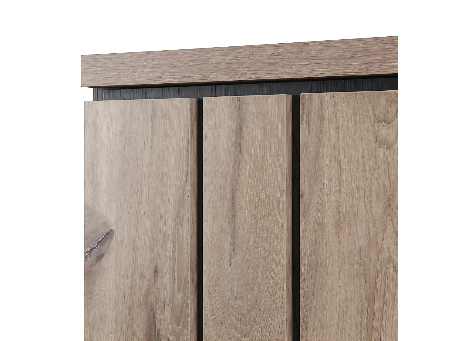 PHILEAS - Argentier avec Eclairage Led Effet Claustra Finition Canyon