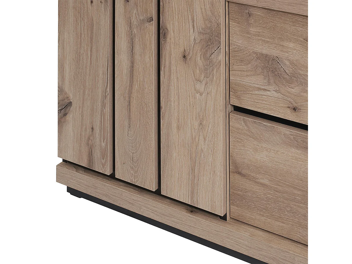 PHILEAS - Argentier avec Eclairage Led Effet Claustra Finition Canyon