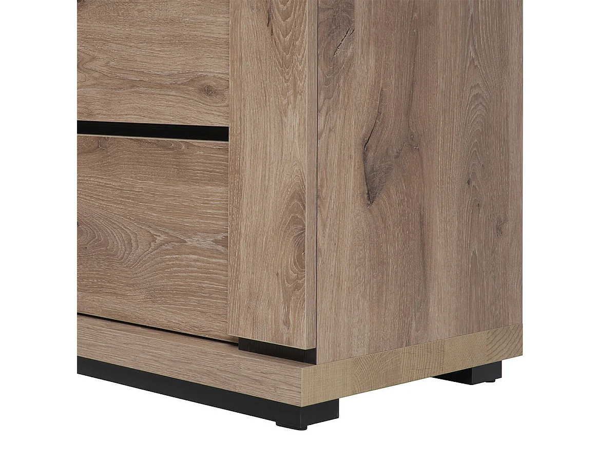 PHILEAS - Argentier avec Eclairage Led Effet Claustra Finition Canyon