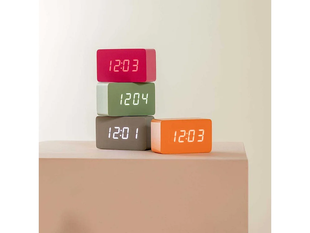 Réveil Spry tube LED Rose  Present Time